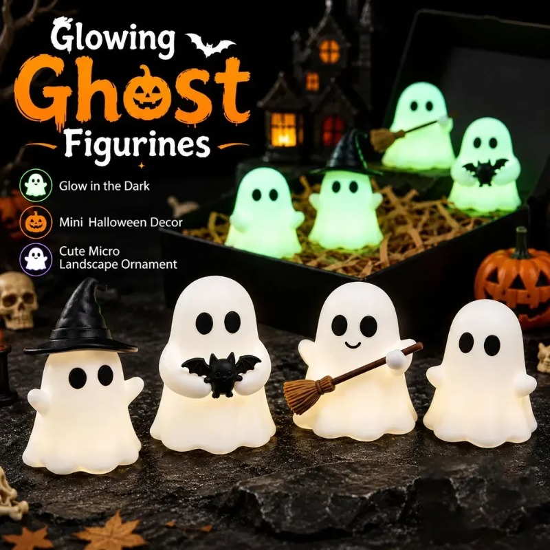 Desk Setup Shelves - 1-5PCS Glow in Dark Mini Ghost