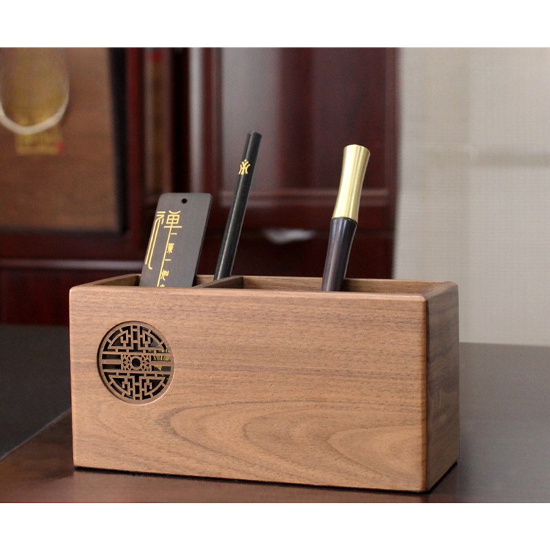 Desk Setup Accessories Aesthetic - Graduation Gift Wooden Pen Holder Chinese