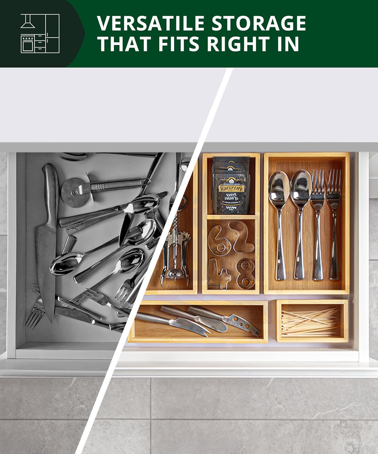 5-Piece Bamboo Drawer Organize - Drawer Organizer Bamboo 评论和价格