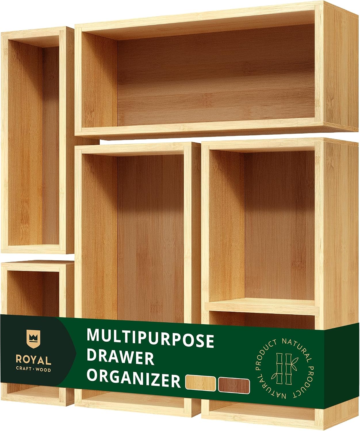 5-Piece Bamboo Drawer Organize - Drawer Organizer Bamboo 评论和价格