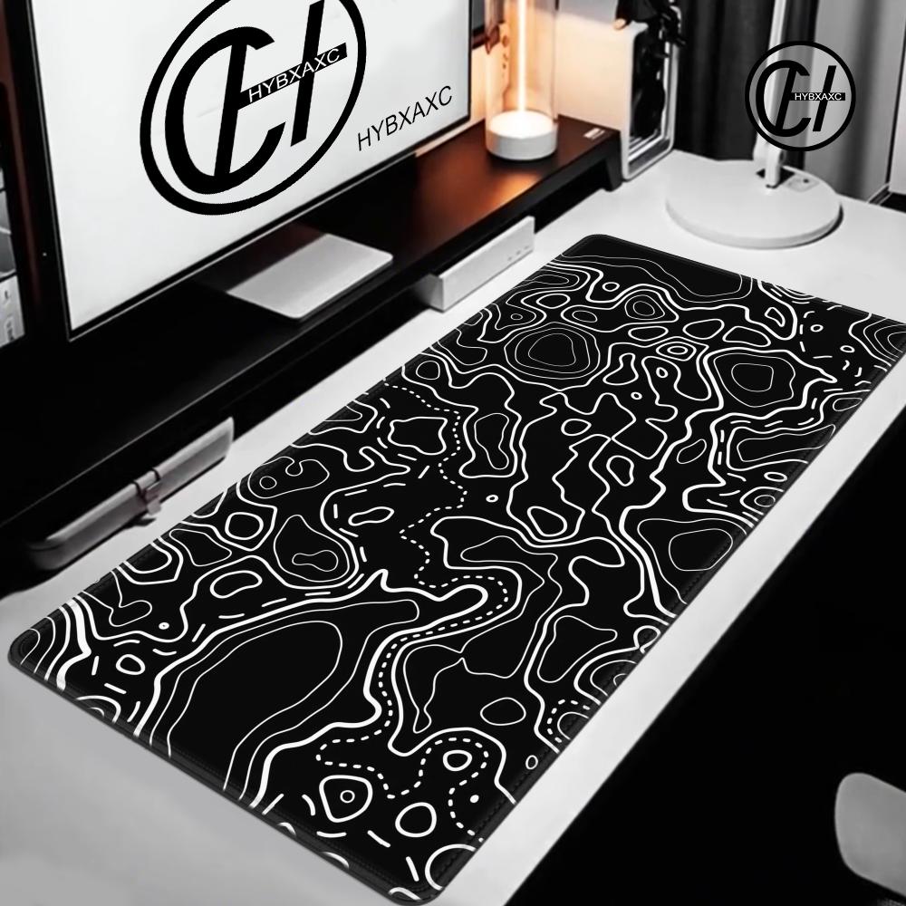 1200x600 Black White Topograph - Desk Setup Accessories Aesthetic 评论和价格
