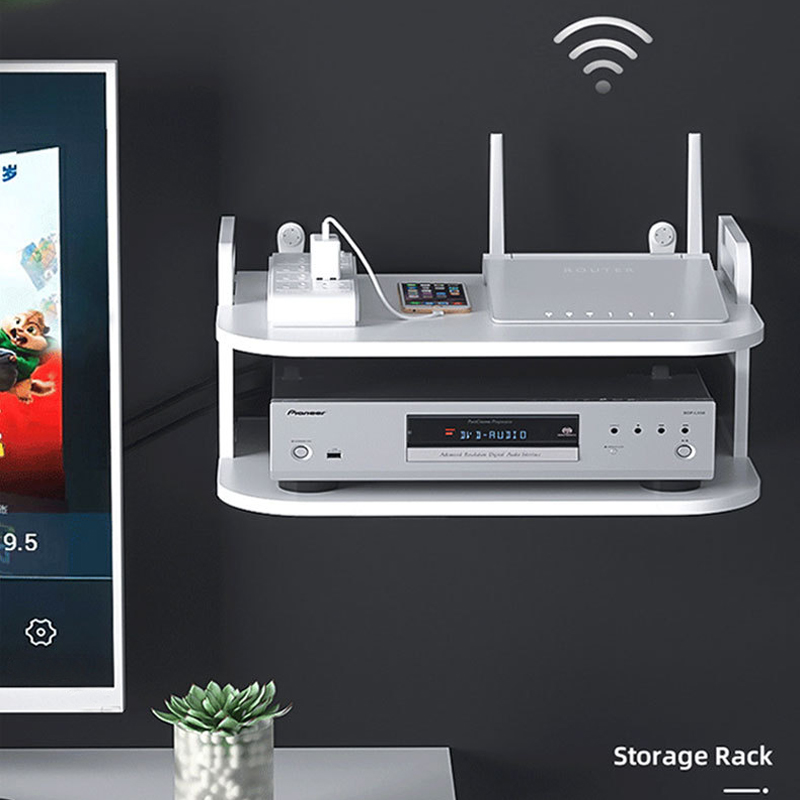 Wall-Mounted Router Cable Orga - Desk Setup Shelves 评论和价格