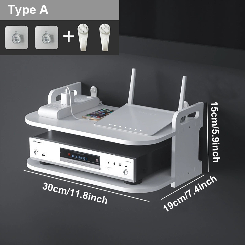 Wall-Mounted Router Cable Orga - Desk Setup Shelves 评论和价格