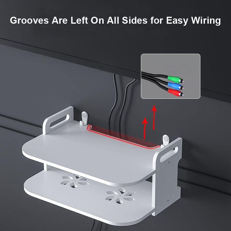 Wall-Mounted Router Cable Orga - Desk Setup Shelves 评论和价格