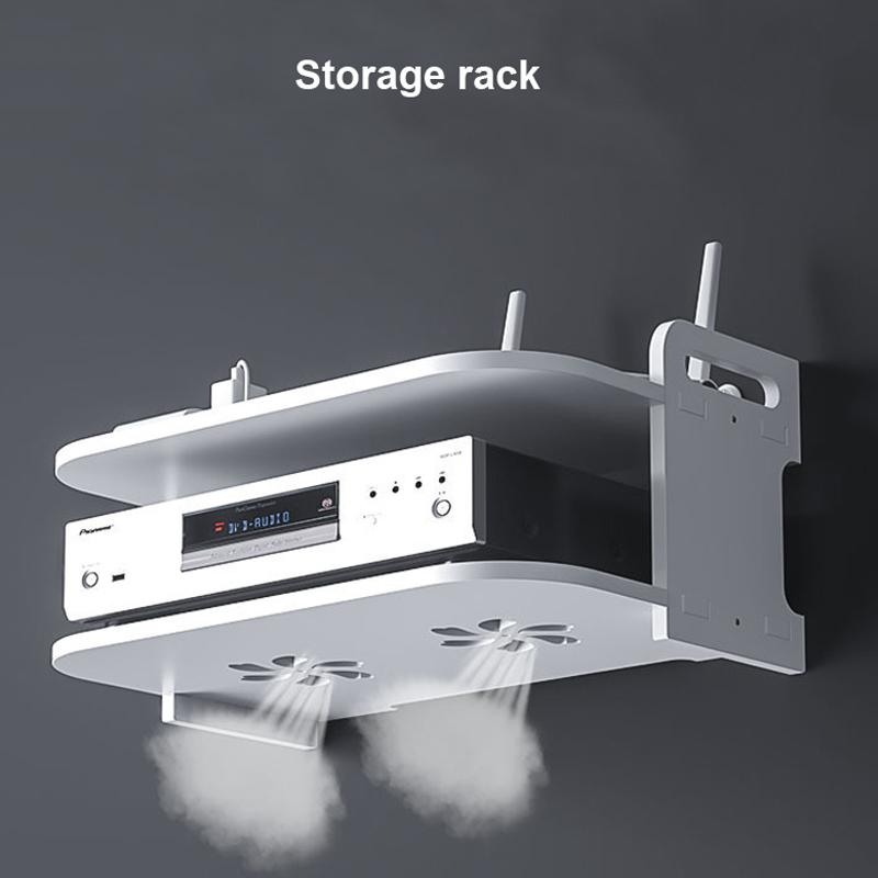 Wall-Mounted Router Cable Orga - Desk Setup Shelves 评论和价格