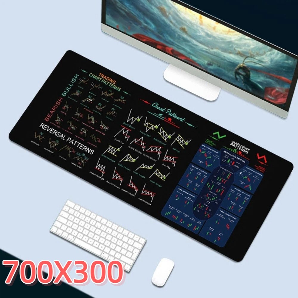 700X300mm Chart Pattern Mouse  - Desk Setup Accessories Aesthetic 评论和价格