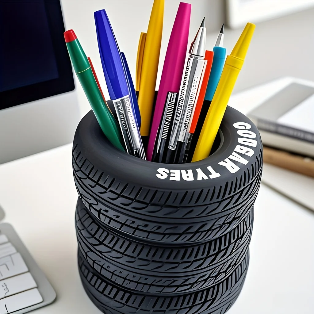 1pcs Fun Tire-Shaped Pen Holde - Desk Setup Accessories Aesthetic 评论和价格