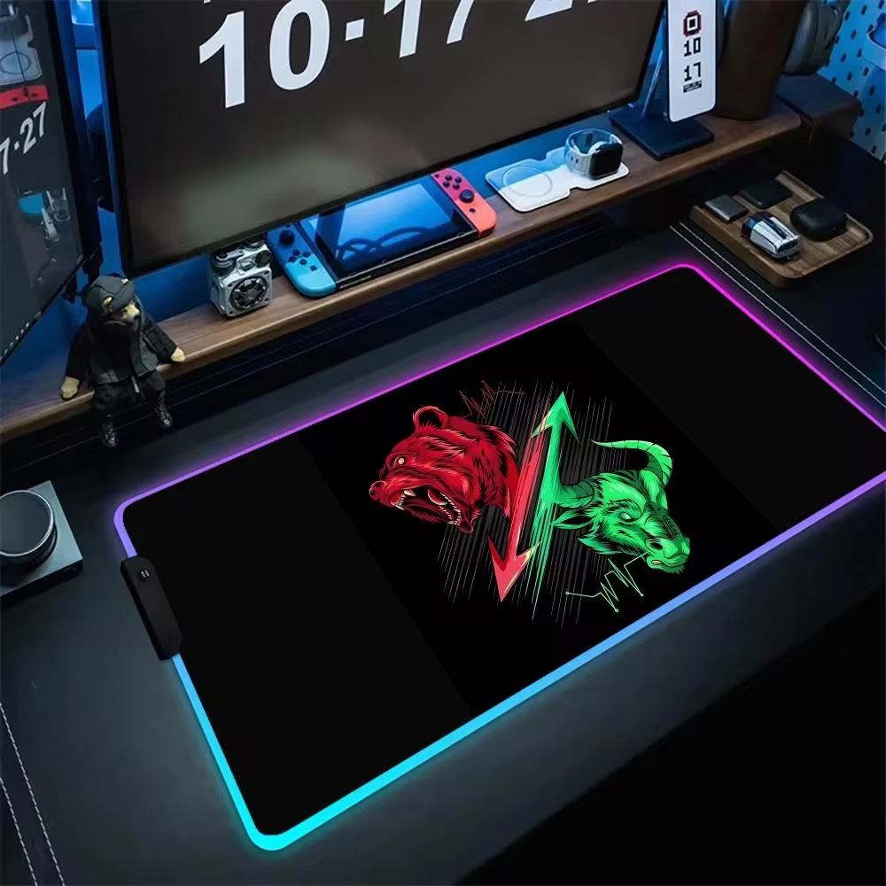 Stock market Chart Pattern Mou - Desk Setup Accessories Aesthetic 评论和价格