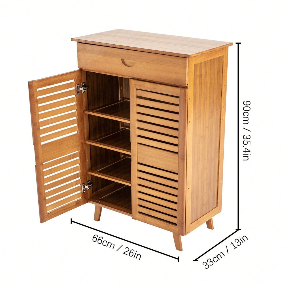 Bamboo Shoe Cabinet With 2 Doo - Drawer Organizer Bamboo 评论和价格