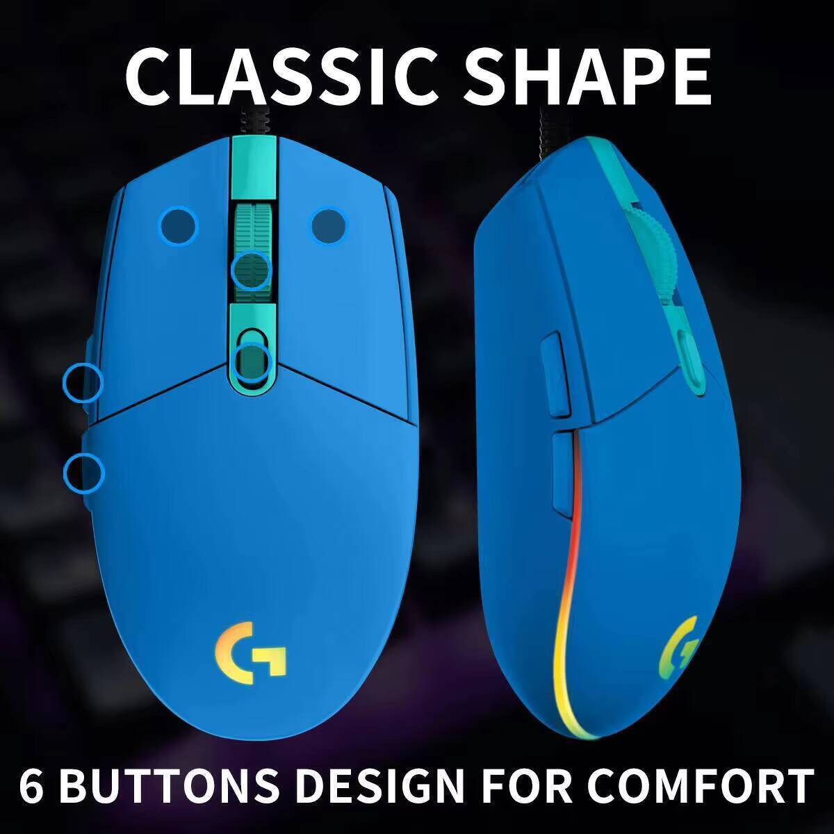 Logitech G203 LIGHTSYNC Wired  - Logitech Mouse G203 评论和价格