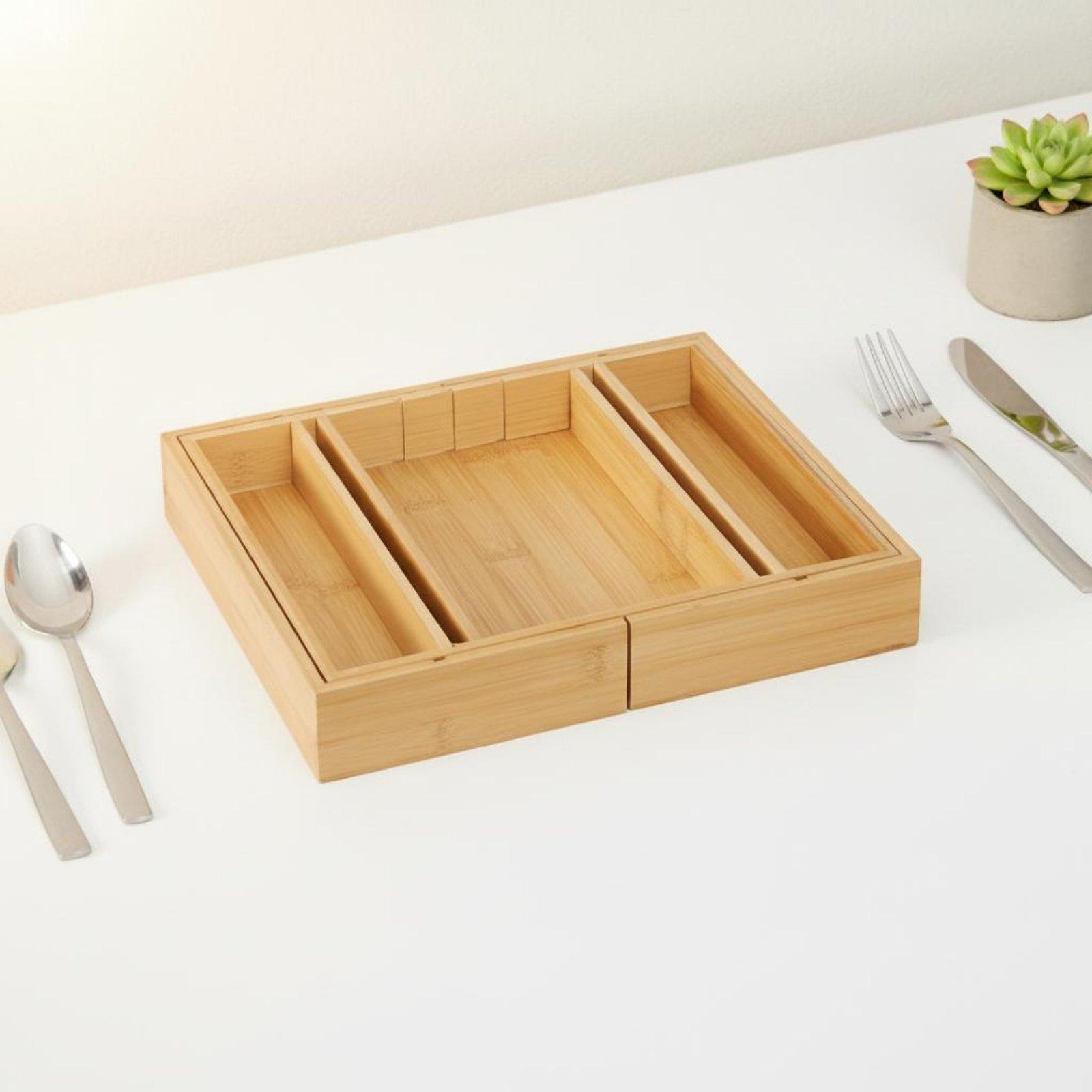 Adjustable Bamboo Utensil Draw - Drawer Organizer Bamboo 评论和价格
