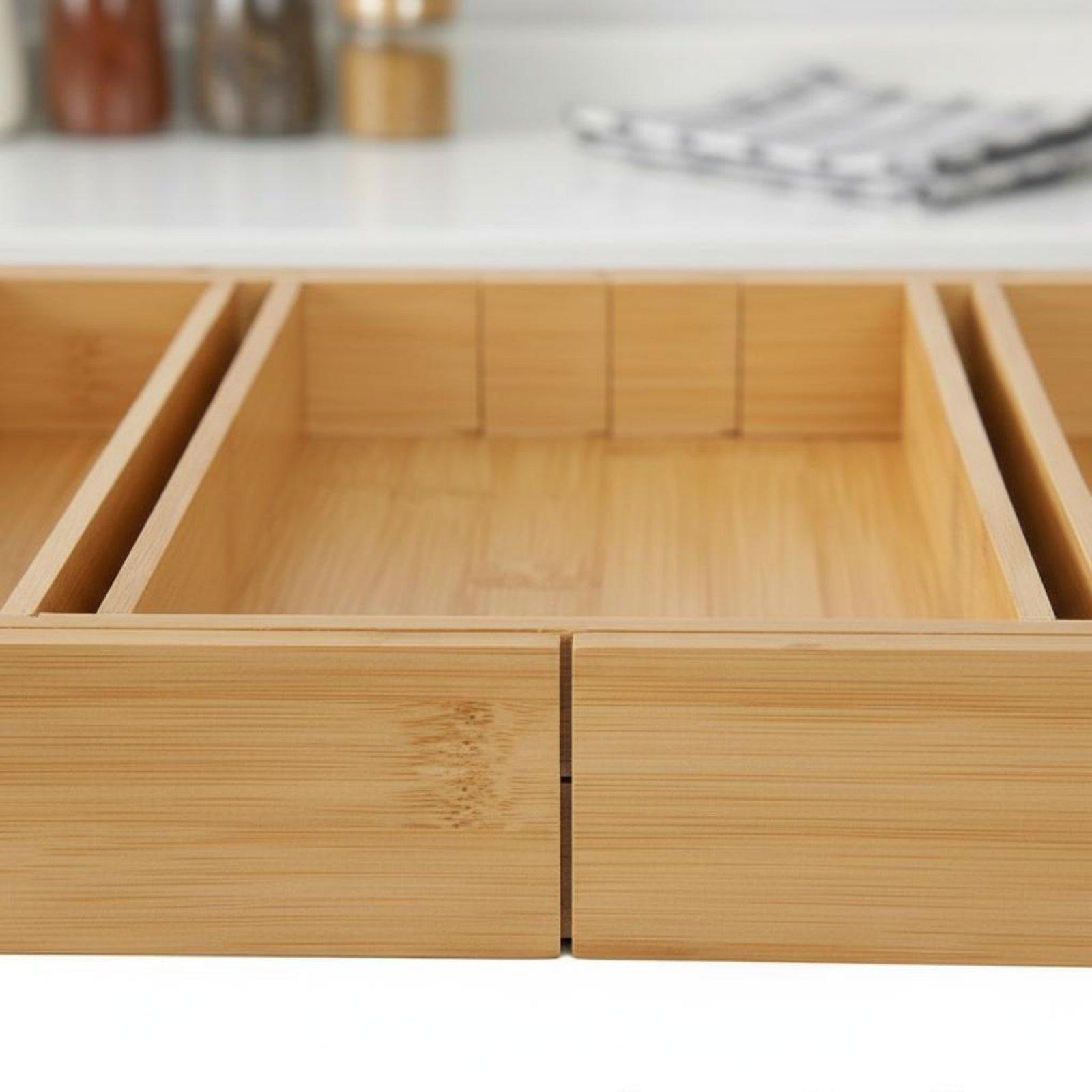 Adjustable Bamboo Utensil Draw - Drawer Organizer Bamboo 评论和价格