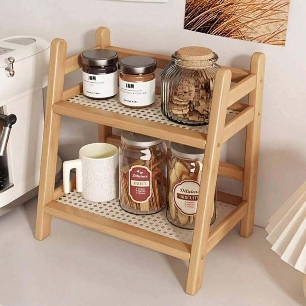 2-Tier Bamboo Countertop Stora - Desk Setup Shelves 评论和价格