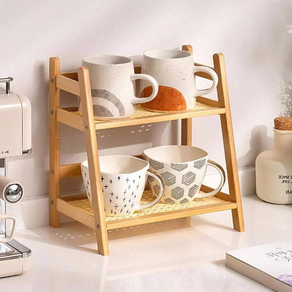 2-Tier Bamboo Countertop Stora - Desk Setup Shelves 评论和价格