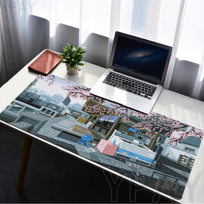 Pixel Mouse Pad Japan Street L - Desk Setup Accessories Aesthetic 评论和价格