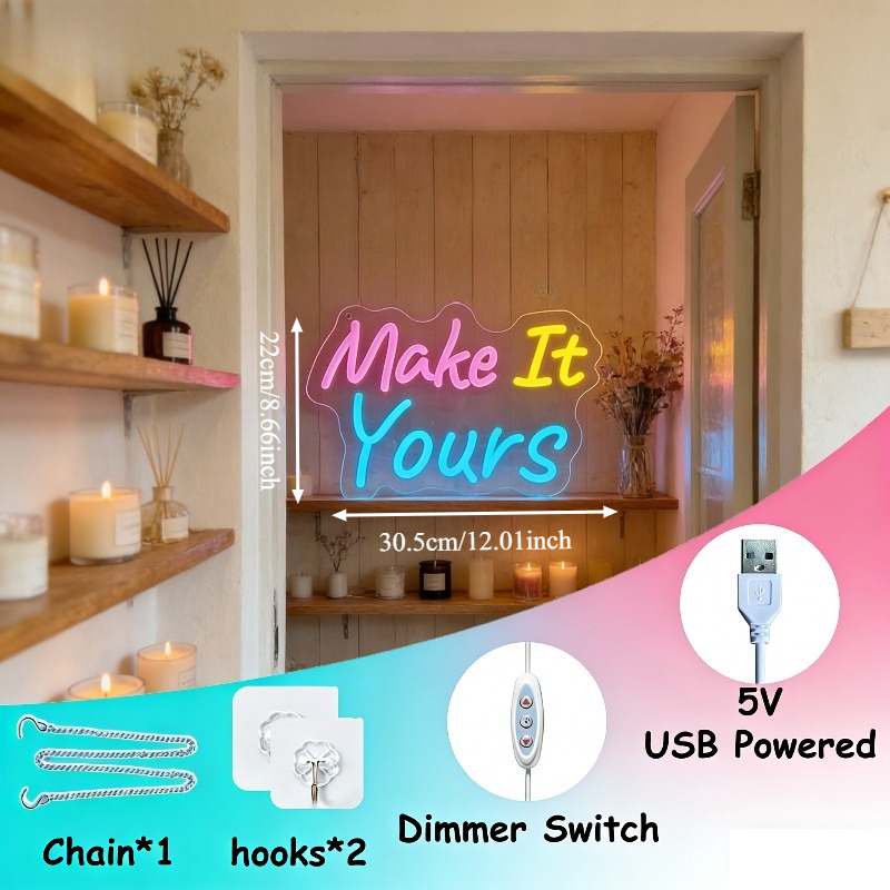 Make It Yours Neon Sign LED US - Your Desk Setup 评论和价格