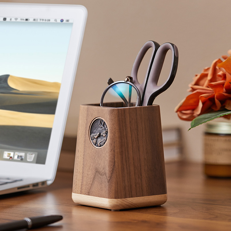 Black Walnut Solid Wood Pen Ho - Desk Setup Accessories Aesthetic 评论和价格