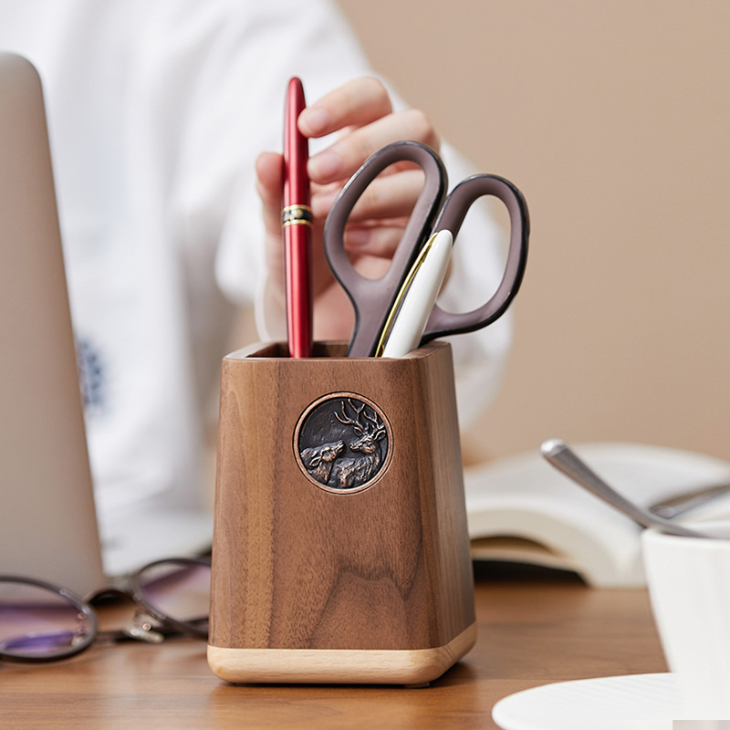 Black Walnut Solid Wood Pen Ho - Desk Setup Accessories Aesthetic 评论和价格