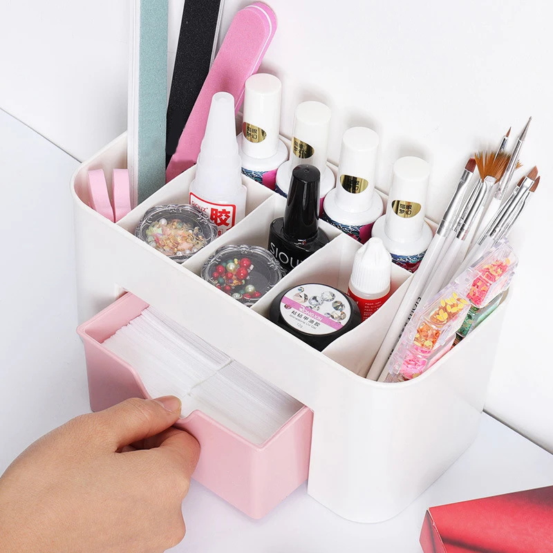 Nail Art Organizer Desktop Dra - Desk Setup Shelves 评论和价格